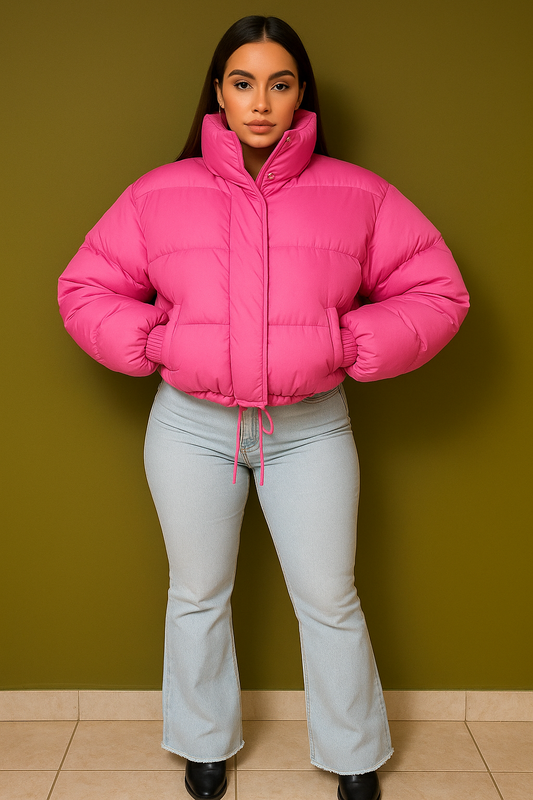 Pink Puff Luxe Cropped Jacket