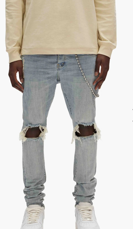 Distressed Light Wash Skinny Jeans – Inspired by Purple Brand