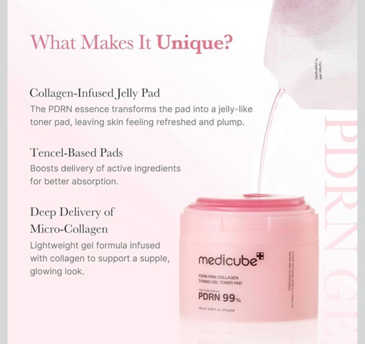 Medicube PDRN Pink Collagen Jelly Toner Pads