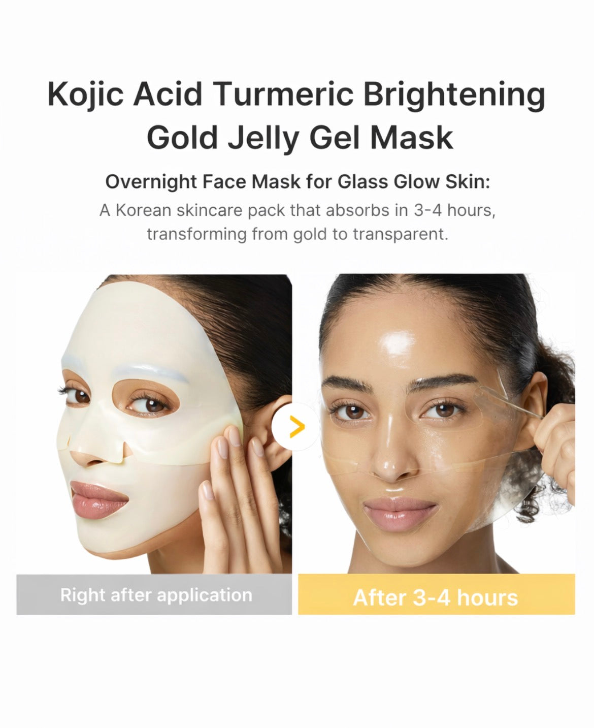 Kojic Acid Turmeric Brightening Gold Jelly Gel Mask (4-Pack)