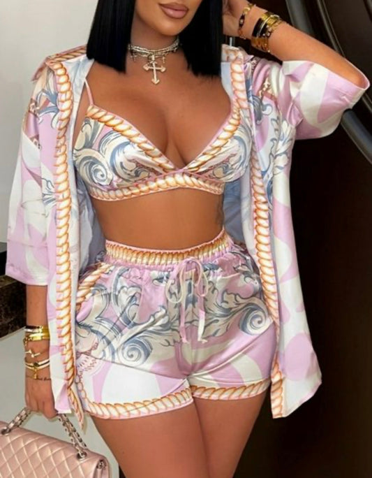 Versailles 3-Piece Set -Pink/Gold Baroque