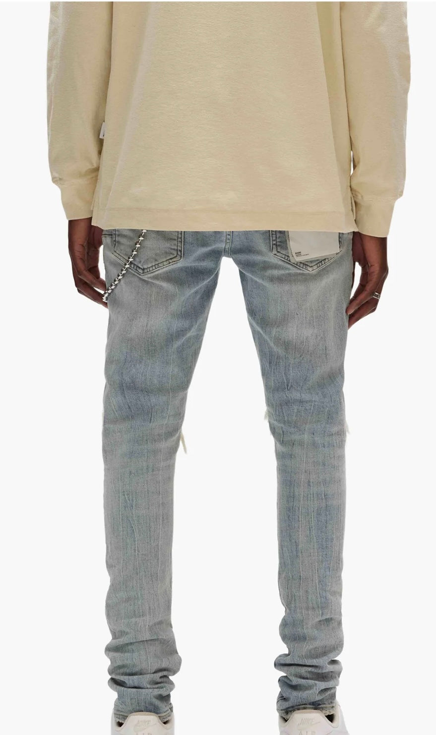 Distressed Light Wash Skinny Jeans – Inspired by Purple Brand