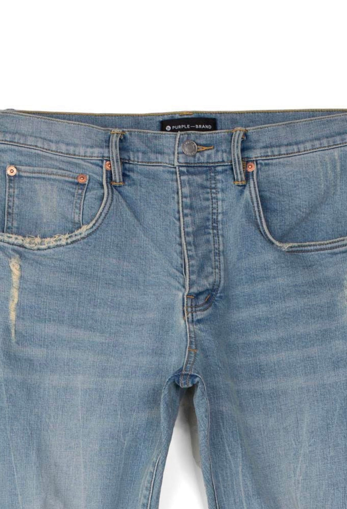 Distressed Light Wash Skinny Jeans – Inspired by Purple Brand